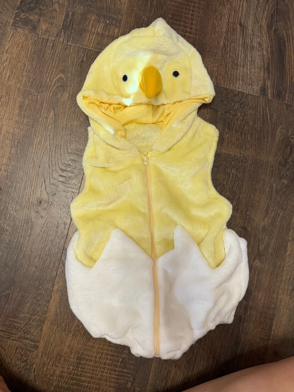 Yellow and White Plush Duck Costume Hoodie with Stocking